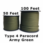 Type 4 750lbs Polyester Army Green Paracord