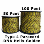 Type 4 750lbs Polyester DNA Helix Golden Paracord